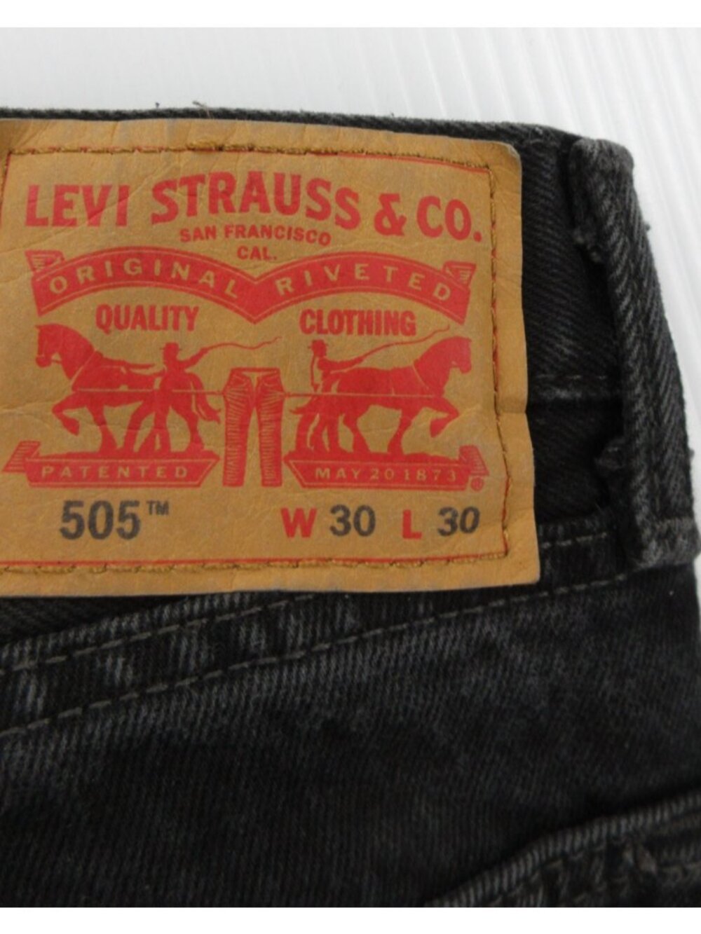 Levis 505 Jeans 30X30 Straight Red Tab Denim Pants Streetwear Cotton - Picture 7 of 10